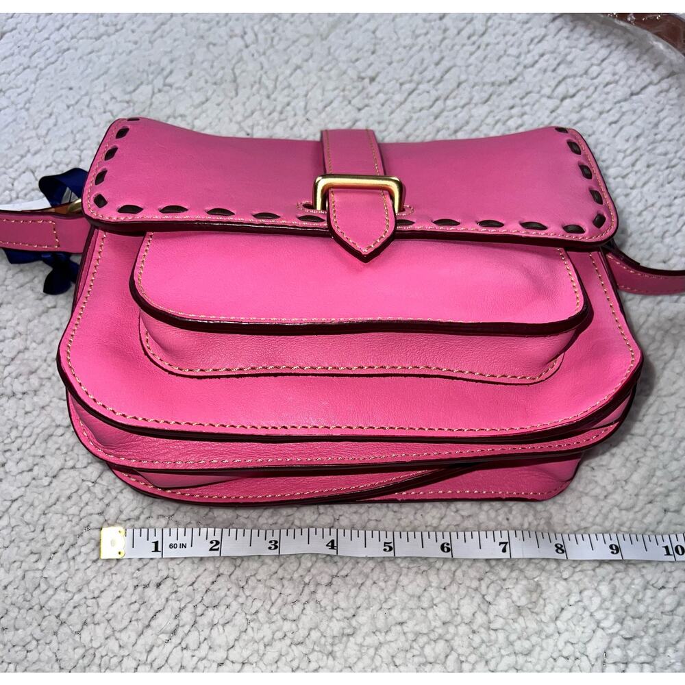 Dooney & Bourke Florentine Leather Binocular Bag baby pink crossbody purse - Picture 8 of 12